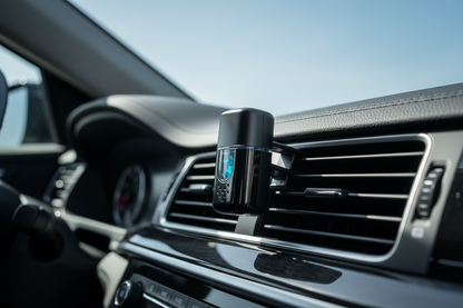 Vent-clip air freshener installed on dash vent